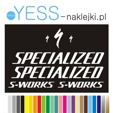 SPECIALIZED S-WORKS naklejki na rower Epic World Cup, Enduro Comp Pro, Rockhopper, Chisel Comp Shimano, Demo Race, Stumpjumper 
