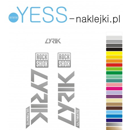 LYRIK ROCK SHOX naklejki  zastępcze na amortyzator widelec  YESS Naklejki
