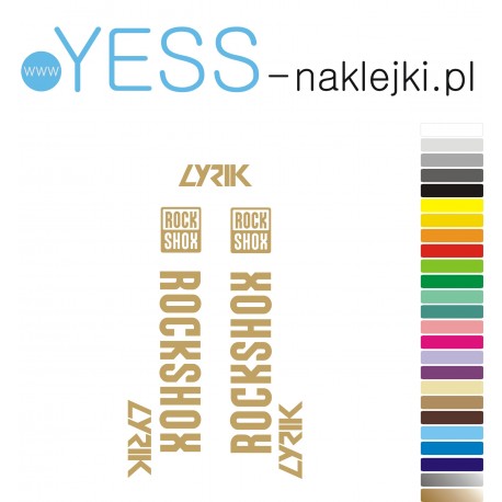 LYRIK ROCK SHOX naklejki  zastępcze na amortyzator widelec  YESS Naklejki