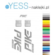 PIKE ROCK SHOX srebrne  naklejki zamienniki na amortyzator widelec  YESS Naklejki