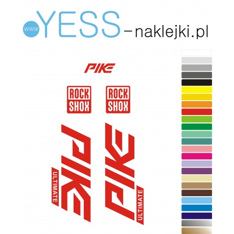 PIKE ROCK SHOX Ultimate  naklejki zastępcze na amortyzator widelec  rowerowy YESS Naklejki