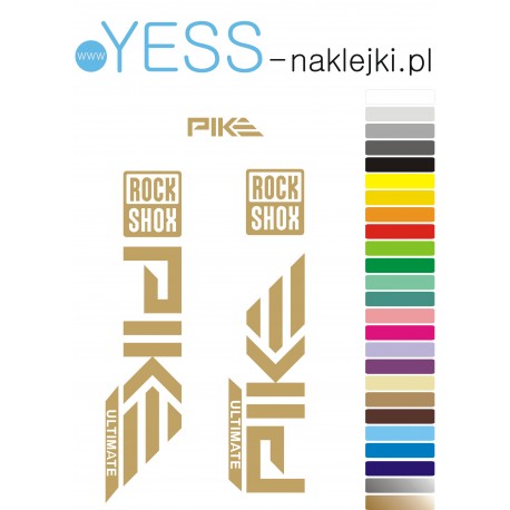 PIKE ROCK SHOX Ultimate naklejki  na przedni widelec amortyzator widelec -2024