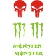 PUNISHER MONSTER ENERGY naklejki tuningowe na kask, rower, motocykl, quad, skuter - YESS Naklejki