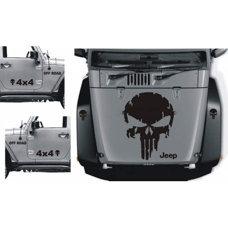  Jeep PUNISHER  Naklejki na Samochód Terenowy Tuning Off Road 4x4 YESS-NAKLEJKI.PL