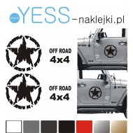 JEEP GWIAZDA U.S. ARMY  naklejki military na samochód terenowy Off Road TUNING  4x4 YESS NAKLEJKI.PL