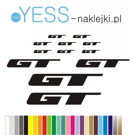 GT  naklejki zastępcze na rower damski, rower męski, gravel, górski, mtb, szosowy, trekkingowy, miejski - YESS Naklejki