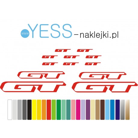 GT  naklejki zastępcze na rower damski, rower męski, gravel, górski, mtb, szosowy, trekkingowy, miejski - YESS Naklejki