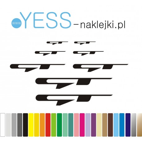 GT  naklejki zastępcze na rower damski, rower męski, gravel, górski, mtb, szosowy, trekkingowy, miejski - YESS Naklejki