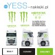 MONSTER ENERGY naklejki na samochód ciężarowy  CIĄGNIK, TIR, Scania, Mercedes, Daf, Volvo, Iveco,Renault,  YESS Naklejki