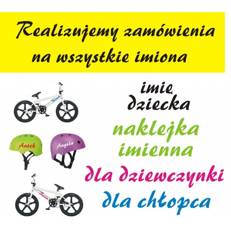 Twoja Naklejka Imię Dziecka Naklejki Imienne na kask rower hulajnoge YESS Naklejki