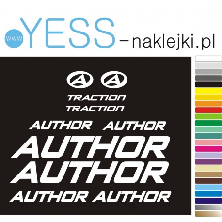 AUTHOR  TRACTION naklejki zastępcze na rower męski, gravel, górski, mtb, szosowy, trekkingowy, YESS Naklejki.pl