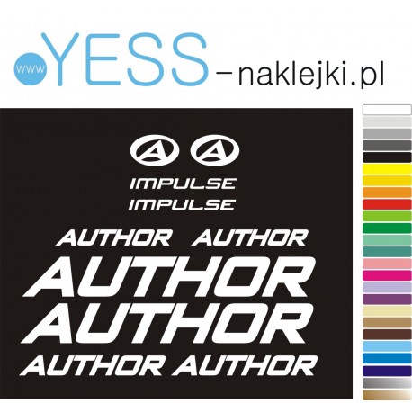AUTHOR  IMPULSE naklejki zastępcze na rower męski, gravel, górski, mtb, szosowy, trekkingowy, YESS Naklejki.pl