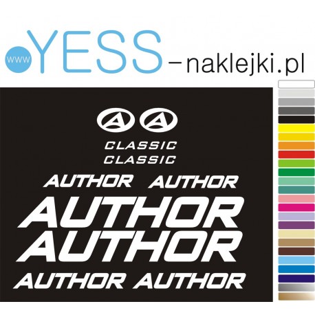 AUTHOR  CLASSIC naklejki zastępcze na rower męski, gravel, górski, mtb, szosowy, trekkingowy, YESS Naklejki.pl