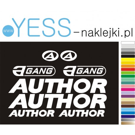 AUTHOR A GANG naklejki na rower zestaw 6-8C