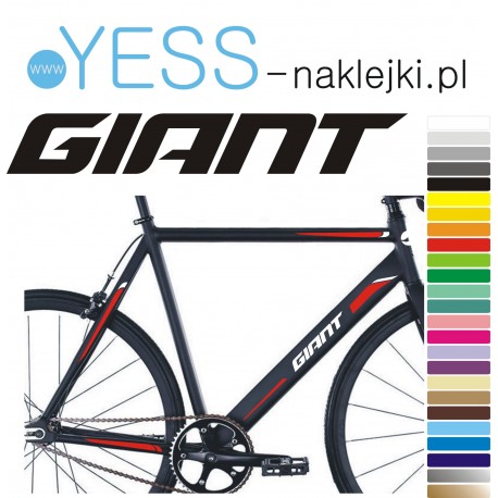 GIANT naklejki tuningowe na rower damski, męski, gravel, górski, mtb, szosowy, trekkingowy, miejski - YESS Naklejki
