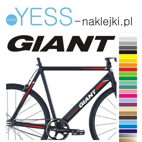 GIANT naklejki tuningowe na rower damski, męski, gravel, górski, mtb, szosowy, trekkingowy, miejski - YESS Naklejki