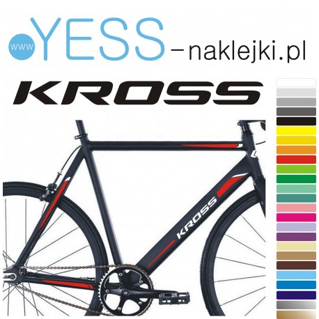 KROSS tuningowe naklejki zastępcze na rower męski, crossowy, gravel, górski, mtb, szosowy, trekkingowy,  mtb, YESS Naklejki