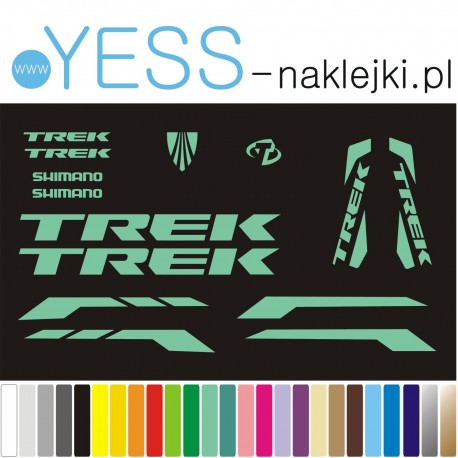 TREK SHIMANO naklejki na rower szosowy, zestaw naklejek na rame i widelec, sklep YESS Naklejki.pl 
