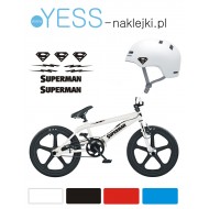 SUPERMAN  Marvel naklejki na kask na rower dziecięcy dla chłopca - YESS Naklejki