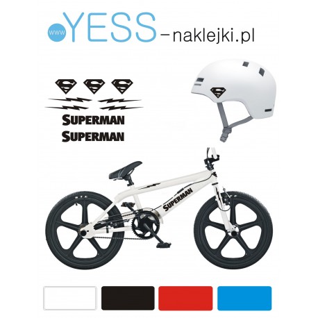 SUPERMAN  Marvel naklejki na kask na rower dziecięcy dla chłopca - YESS Naklejki