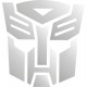 TRANSFORMERS AUTOBOT srebrna naklejka na kask - YESS Naklejki
