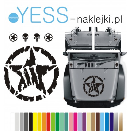 GWIAZDA MONSTER ENERGY naklejki na samochód terenowy Off Road TUNING  4x4