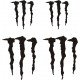 MONSTER ENERGY Pazury naklejki na kask, rower, quad , motocykl, hulajnogę, samochód - YESS Naklejki