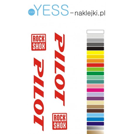 PILOT  ROCK SHOX  naklejki  zastępcze na amortyzator rowerowy  YESS Naklejki