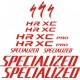 SPECIALIZED S-WORKS naklejki na rower  SPECIALIZED PRO HR XC