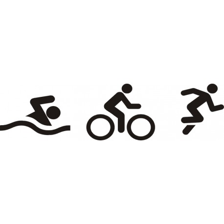 TRIATHLON SWIM BIKE RUN naklejka  hobby na samochód auto