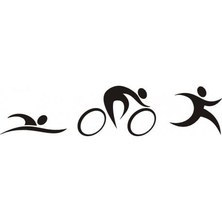 TRIATHLON SWIM BIKE RUN naklejka  hobby na samochód auto