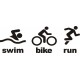 TRIATHLON SWIM BIKE RUN naklejka  hobby na samochód auto