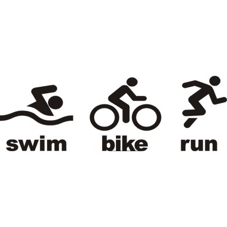 TRIATHLON SWIM BIKE RUN naklejka  hobby na samochód auto