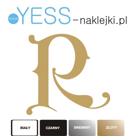 B.C.Rich  “R” Headstock Decal naklejka na gitarę, naklejki na gitarę, naklejki na główkę gitary - Sklep YESS Naklejki