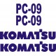 KOMATSU PC09 naklejki koparka ładowarka wózek widłowy