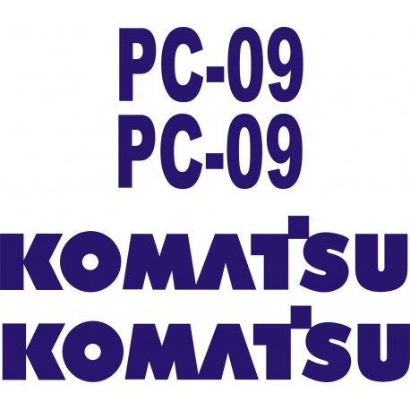 KOMATSU PC09 naklejki koparka ładowarka wózek widłowy