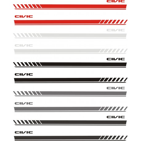 HONDA CIVIC Pasy boczne naklejki tuningowe uniwersalne na samochód 180cm