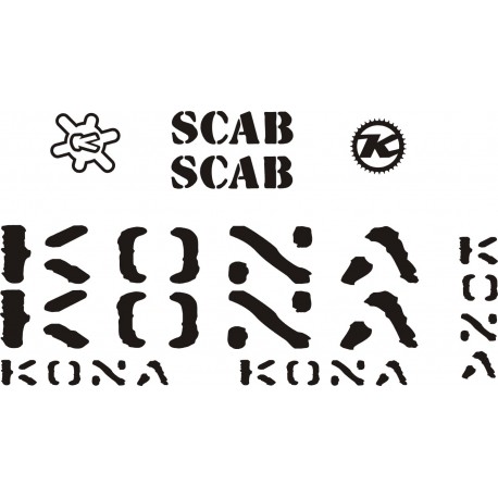 KONA SCAB  naklejki zastępcze na rower damski, rower męski, gravel, górski, mtb, szosowy, trekkingowy, miejski - YESS Naklejki