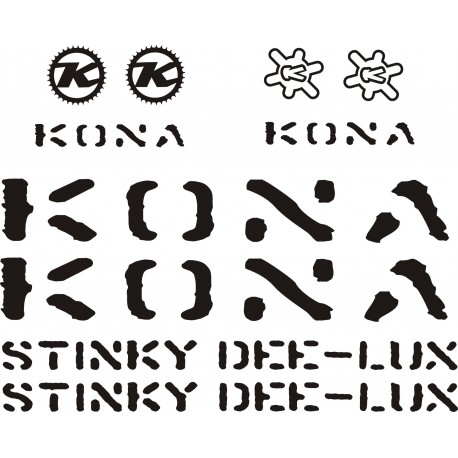 KONA STYNKY DEE LUX  naklejki zastępcze na rower damski, rower męski, gravel, górski, mtb, szosowy, trekkingowy - YESS Naklejki